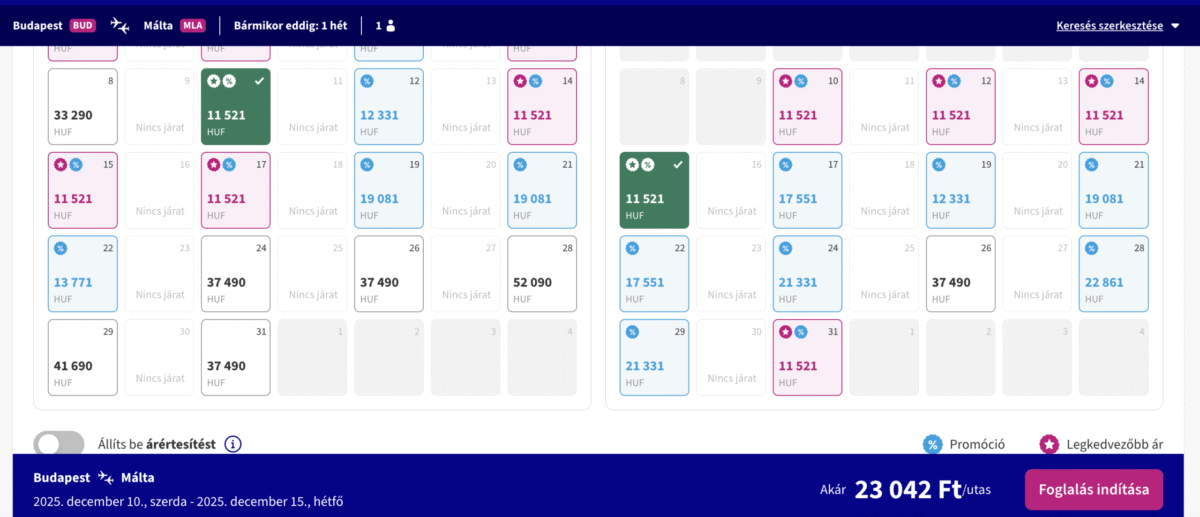 Olcs repülőjegy Málta