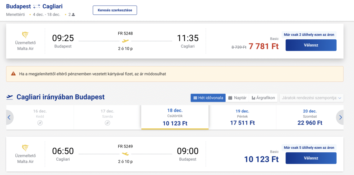 Olcsó repülőjegy Szardinia