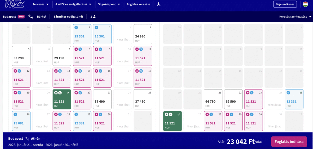 Athen olcsó repülőjegy