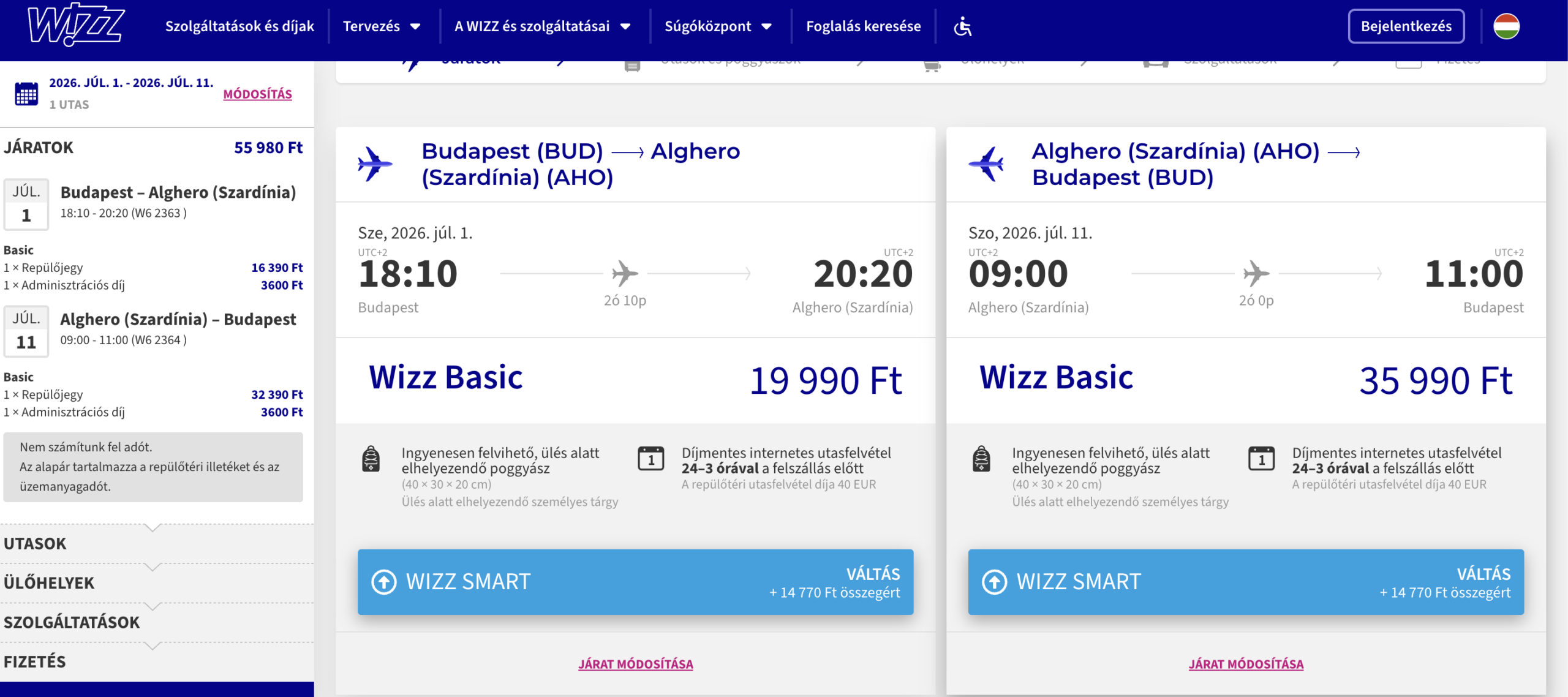 Szarínia akciós repülőjegy